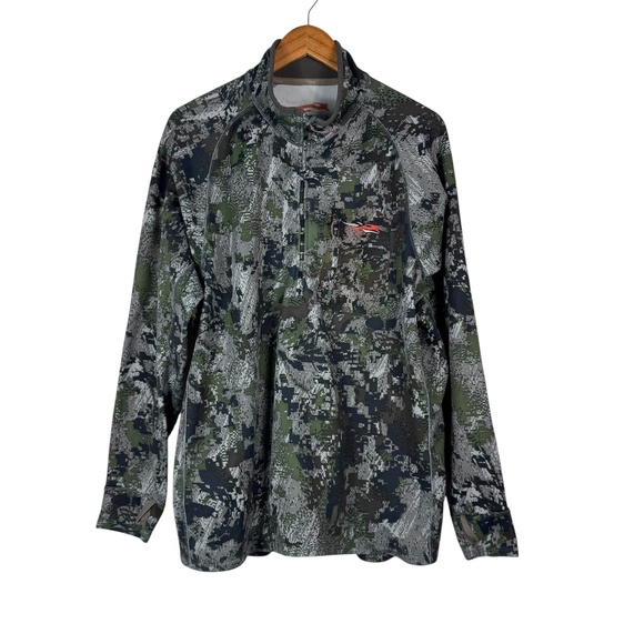 SITKA Gear Traverse Optifade Forest Digital Camo 1/2 Zip Sweater Men’s Size XL - Picture 1 of 10